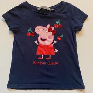 H&M Toddler Girl Peppa Pig Flip Sequence Cotton Short Sleeve Shirt (Sz 4-6Y)